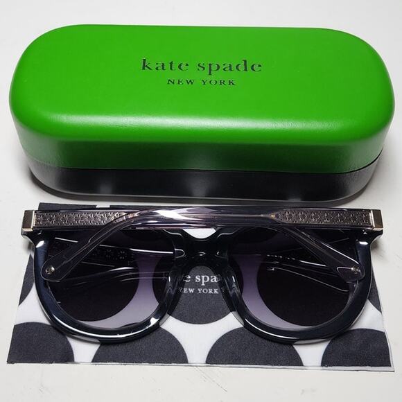 Kate Spade New York Lillian Sunglasses Butterfly Black Grey Gradient - Picture 5 of 13